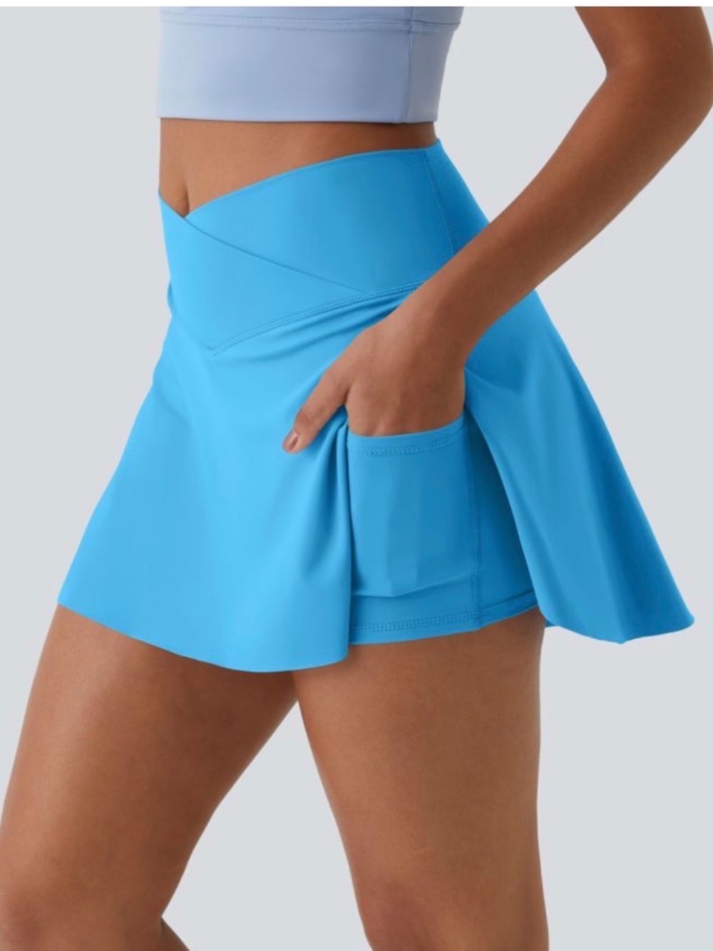 NWT Halara SoftlyZero Air Crossover Cool Mini Skirt Skort Size L Swim Cap